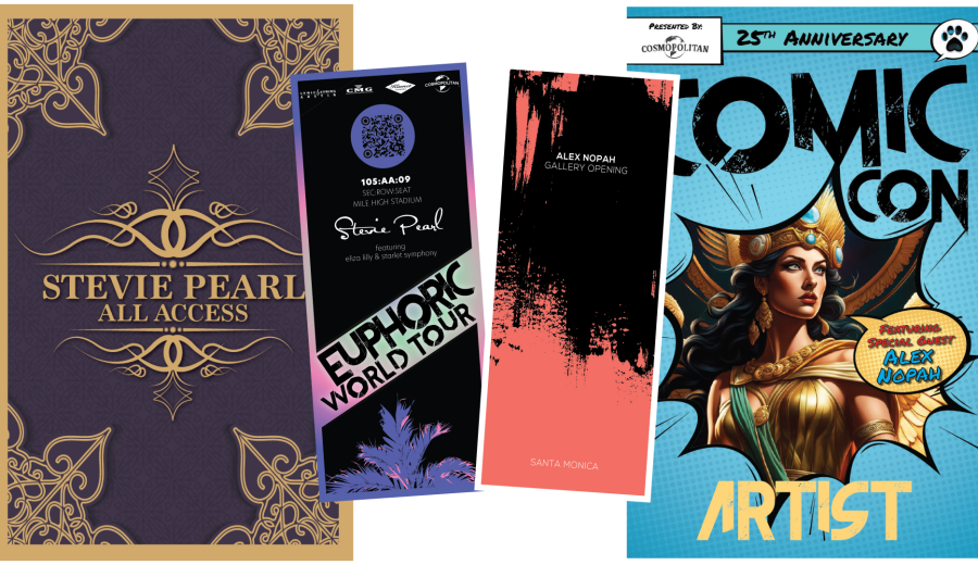 The Ballad of Stevie Pearl promotional items, bookmarks and tour badges.