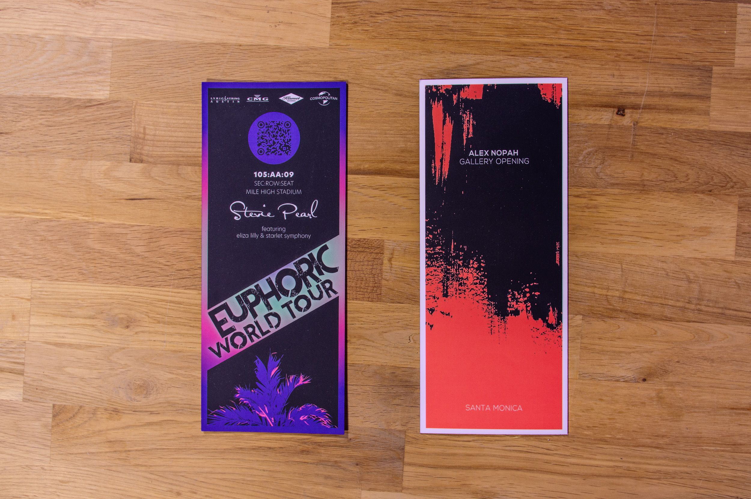Photograph of bookmarks created for The Ballad of Stevie Pearl
